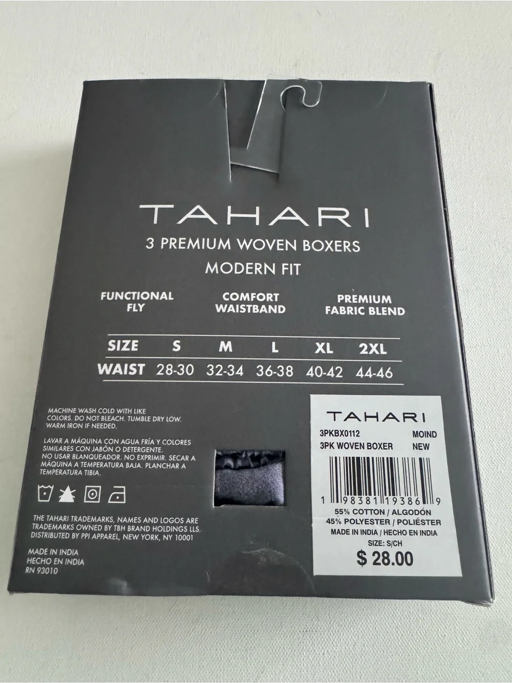 Tahari Boxers Mens Small 3 Pack